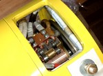 Heavy Duty Interconnects. Jim Husted of Hi Torque Electric, did a great job and stuffed in double flexible 4 gauge brush interconnect wires, per my insistence :-)
Jim's craftsmanship is top notch.